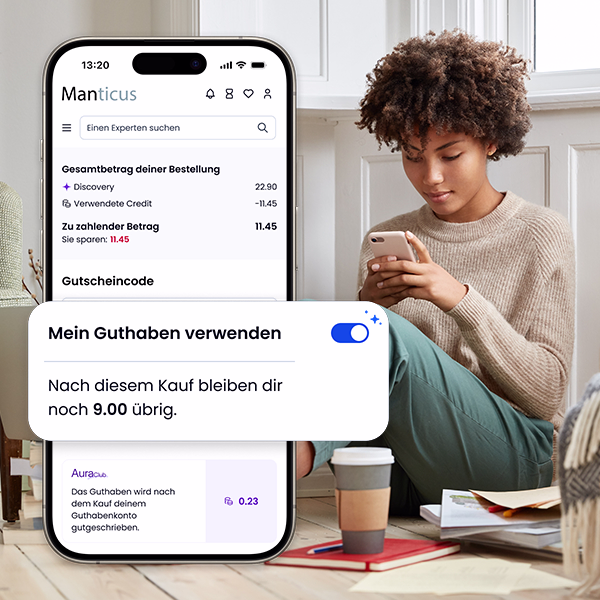 Verwendung des Cashback-Guthabens bei Manticus während des Kaufs eines Minutenpakets